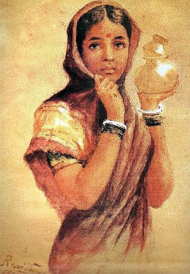 01pre-independence-artists-ravivarma-north-indian-girl-carrying-milk